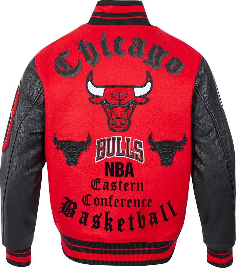 Pro Standard Men's Chicago Bulls Red Old English Rib Wool Varsity Jacket product image