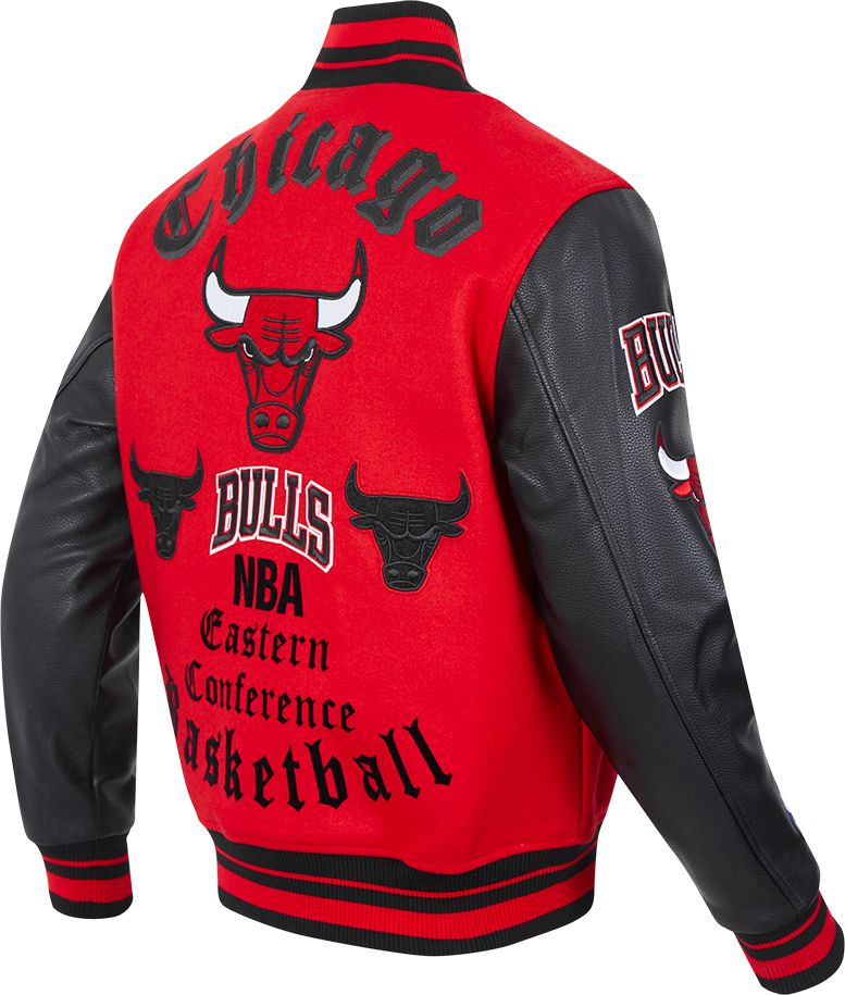 Pro Standard Men's Chicago Bulls Red Old English Rib Wool Varsity Jacket product image