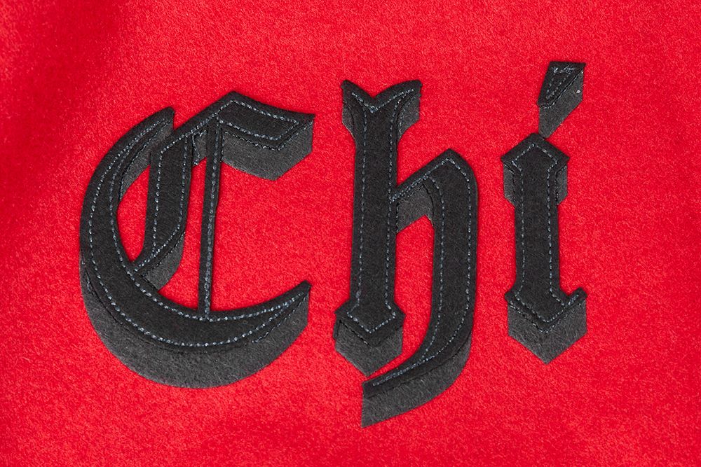 Pro Standard Men's Chicago Bulls Red Old English Rib Wool Varsity Jacket product image