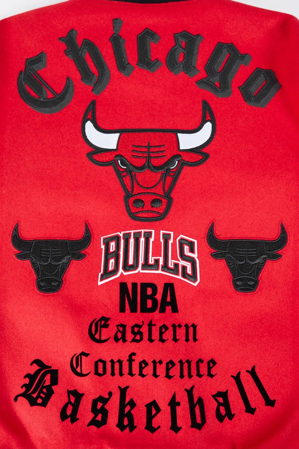 Pro Standard Men's Chicago Bulls Red Old English Rib Wool Varsity Jacket product image