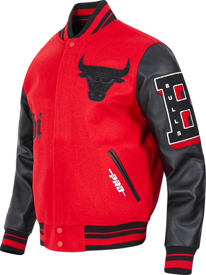 Pro Standard Men's Chicago Bulls Red Old English Rib Wool Varsity Jacket product image