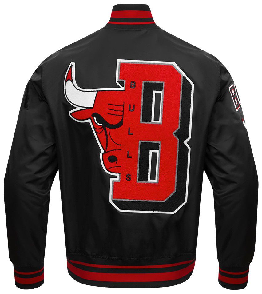 Pro Standard Men's Chicago Bulls Black Mash Up Rib Satin Jacket product image