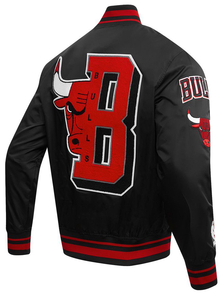 Pro Standard Men's Chicago Bulls Black Mash Up Rib Satin Jacket product image