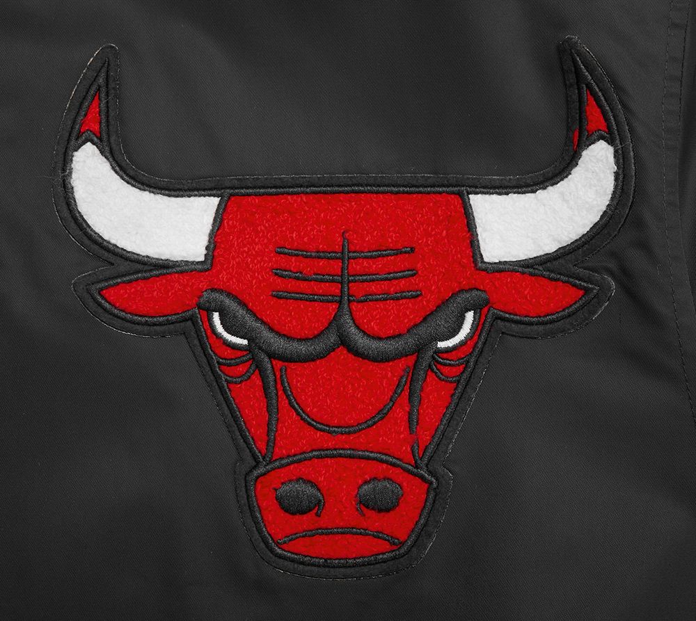 Pro Standard Men's Chicago Bulls Black Mash Up Rib Satin Jacket product image