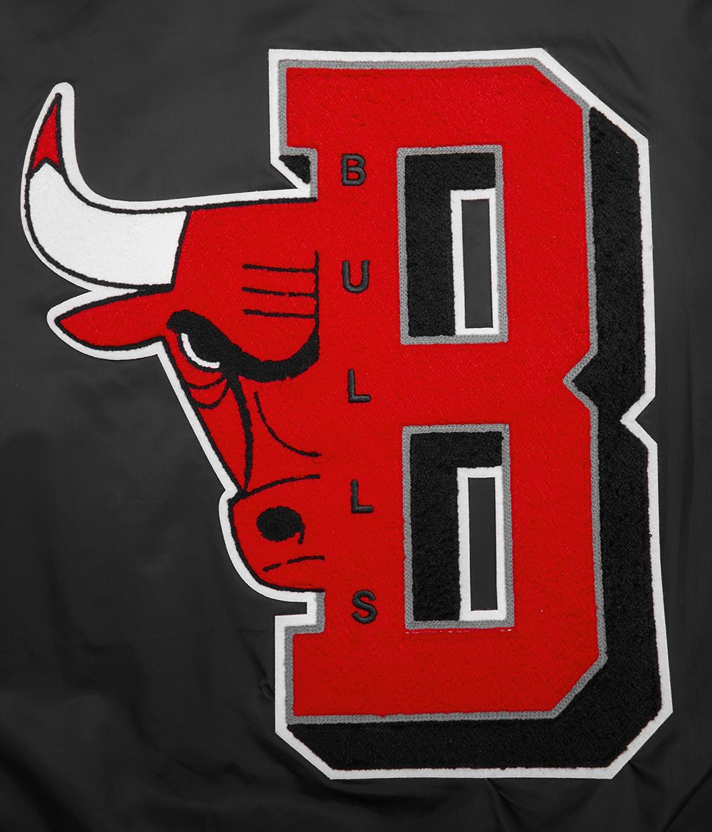 Pro Standard Men's Chicago Bulls Black Mash Up Rib Satin Jacket product image