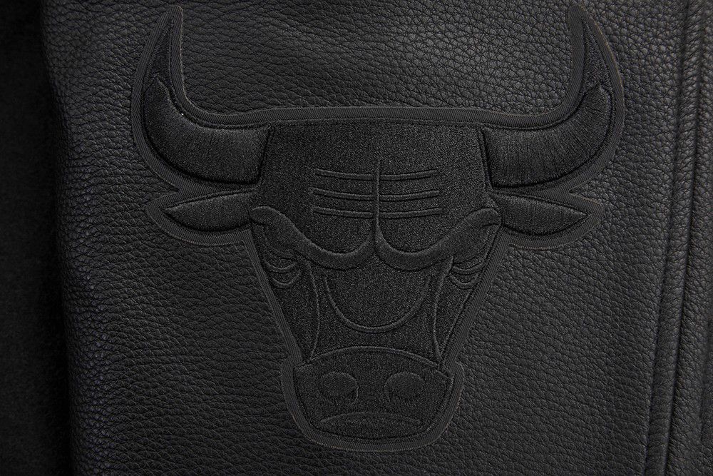Pro Standard Men's Chicago Bulls Black Mash Up Rib Wool Varsity Jacket product image
