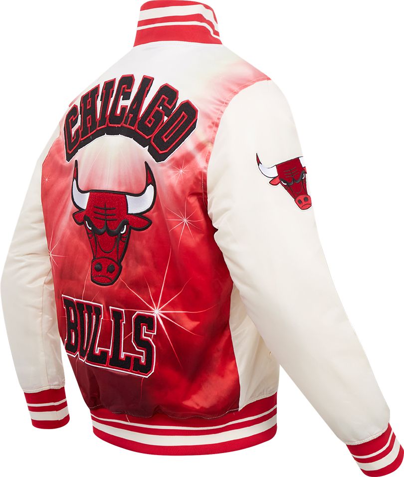 Pro Standard Men's Chicago Bulls Off White Sublimated Satin Jacket product image