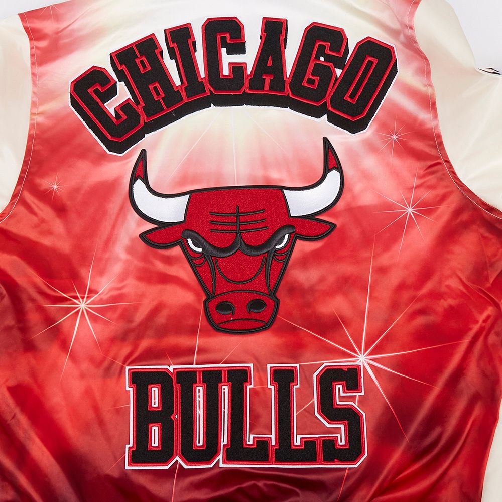 Pro Standard Men's Chicago Bulls Off White Sublimated Satin Jacket product image