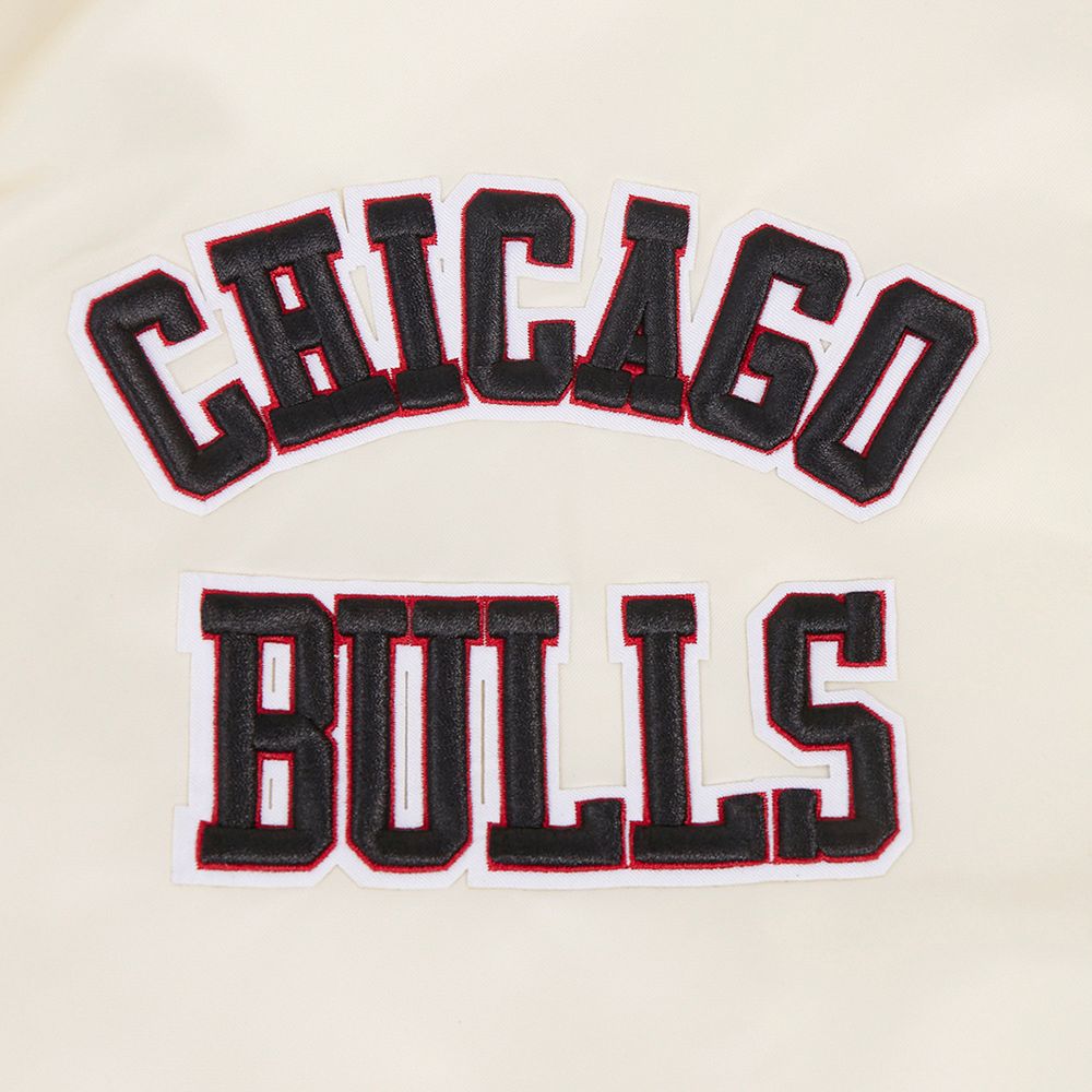 Pro Standard Men's Chicago Bulls Off White Sublimated Satin Jacket product image