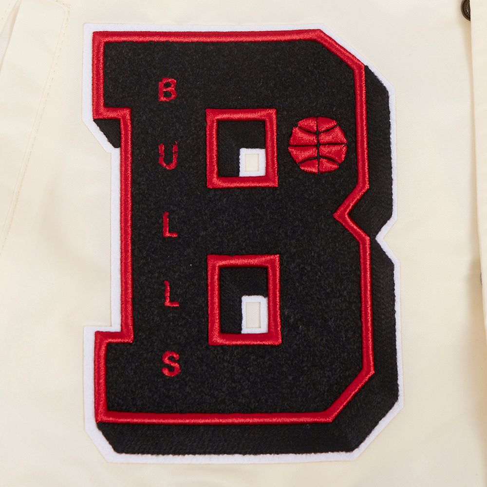 Pro Standard Men's Chicago Bulls Off White Sublimated Satin Jacket product image