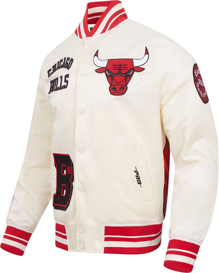 Pro Standard Men's Chicago Bulls Off White Sublimated Satin Jacket product image