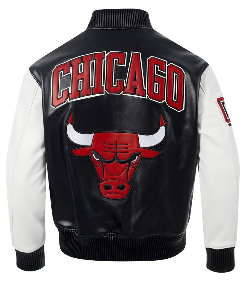 Pro Standard Men's Chicago Bulls Black Signature Leather Varsity Jacket product image