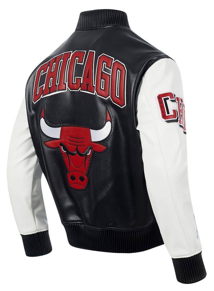 Pro Standard Men's Chicago Bulls Black Signature Leather Varsity Jacket product image