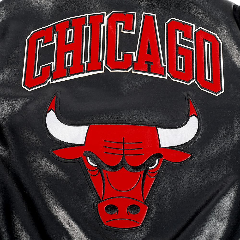 Pro Standard Men's Chicago Bulls Black Signature Leather Varsity Jacket product image