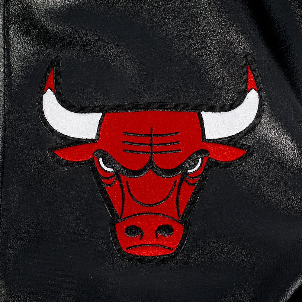 Pro Standard Men's Chicago Bulls Black Signature Leather Varsity Jacket product image