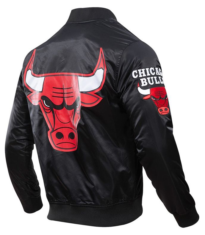 Pro Standard Men's Chicago Bulls Black Big Logo Satin Jacket product image