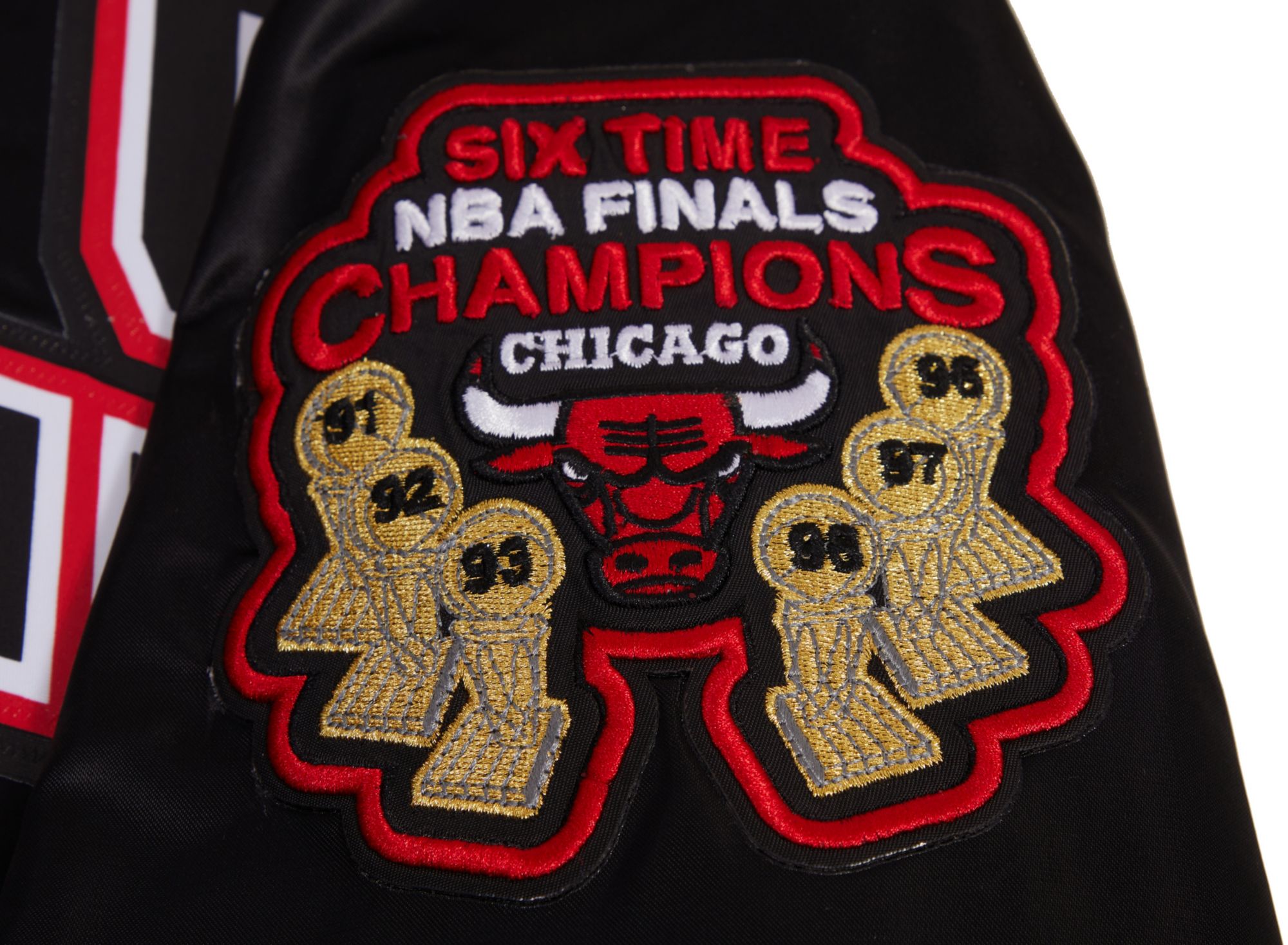 Pro Standard Men's Chicago Bulls Black Big Logo Satin Jacket product image