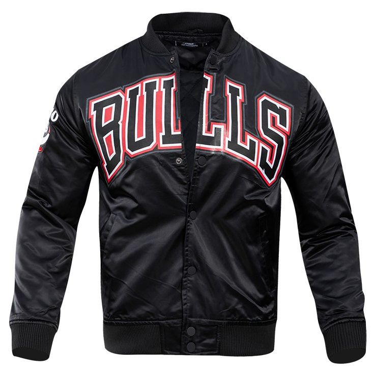 Pro Standard Men's Chicago Bulls Black Big Logo Satin Jacket product image
