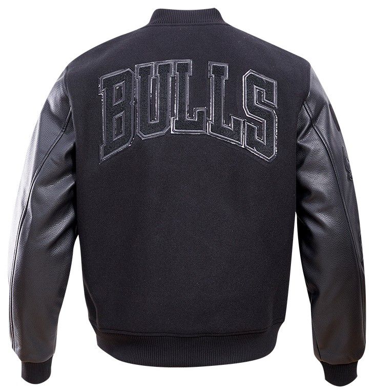Pro Standard Men's Chicago Bulls Triple Black Wool Varsity Jacket product image