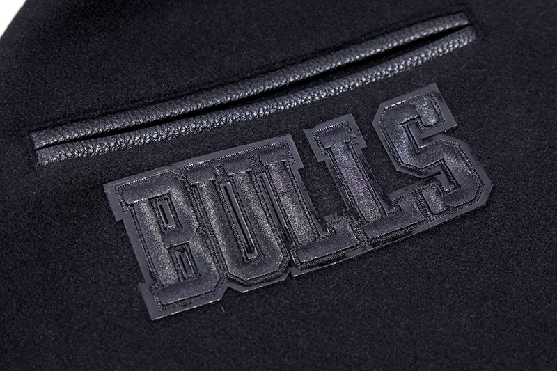 Pro Standard Men's Chicago Bulls Triple Black Wool Varsity Jacket product image