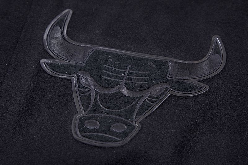 Pro Standard Men's Chicago Bulls Triple Black Wool Varsity Jacket product image