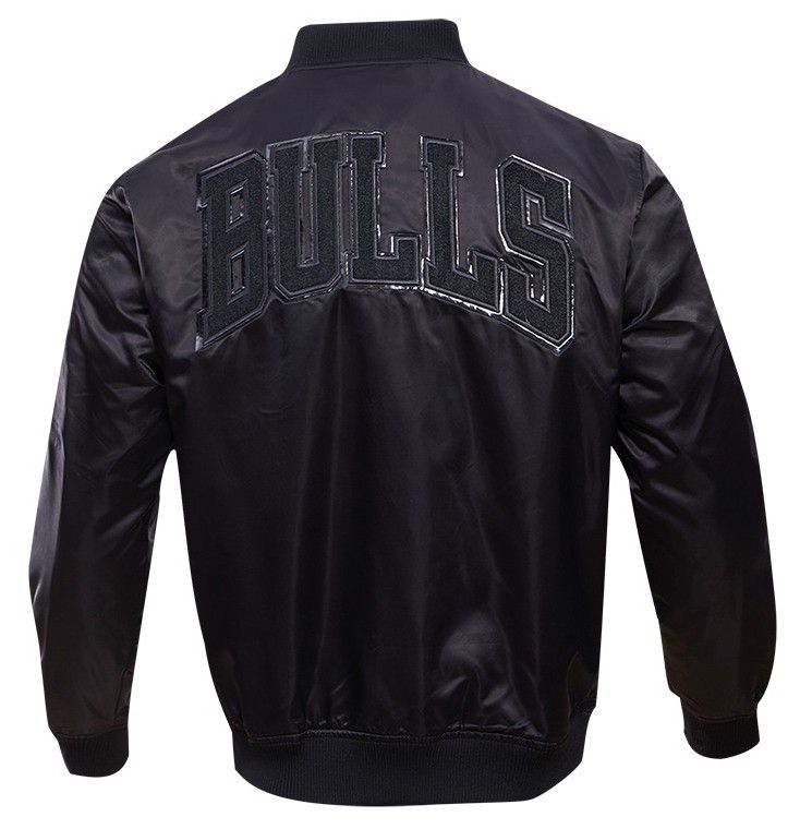 Pro Standard Men's Chicago Bulls Triple Black Satin Jacket product image