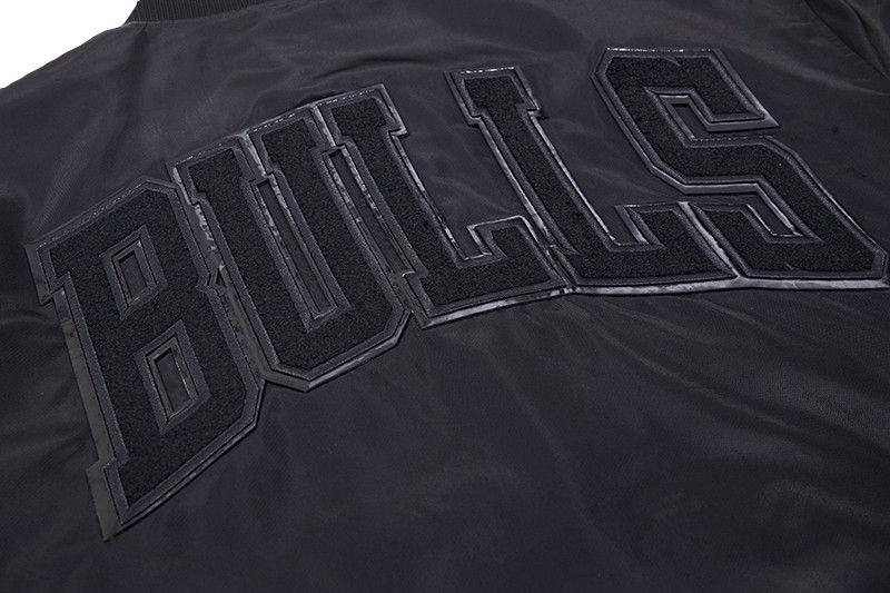 Pro Standard Men's Chicago Bulls Triple Black Satin Jacket product image