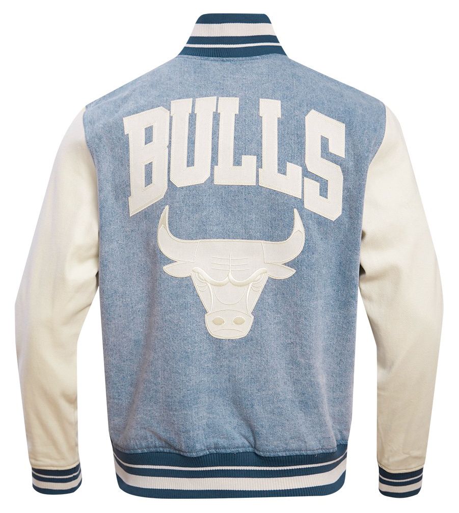 Pro Standard Men's Chicago Bulls Denim Varsity Jacket product image