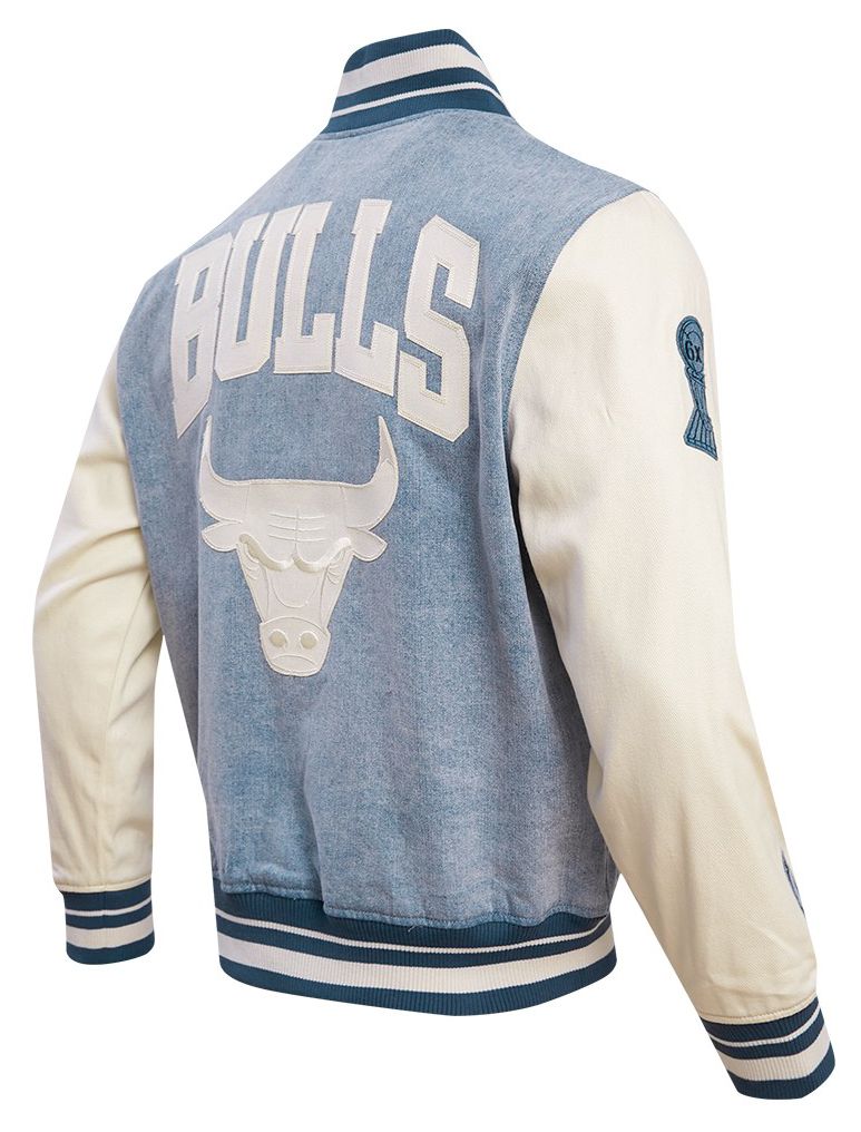Pro Standard Men's Chicago Bulls Denim Varsity Jacket product image