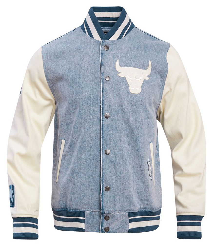 Pro Standard Men's Chicago Bulls Denim Varsity Jacket product image