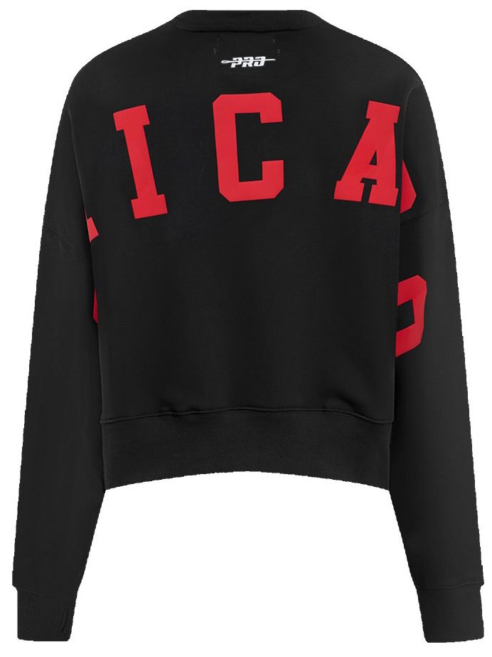 Pro Standard Women's Chicago Bulls Black Wingspan Fleece Crewneck Sweatshirt product image