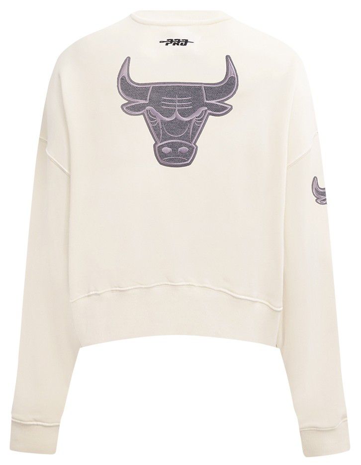Pro Standard Women's Chicago Bulls Off White Reverse French Terry Crewneck Sweatshirt product image