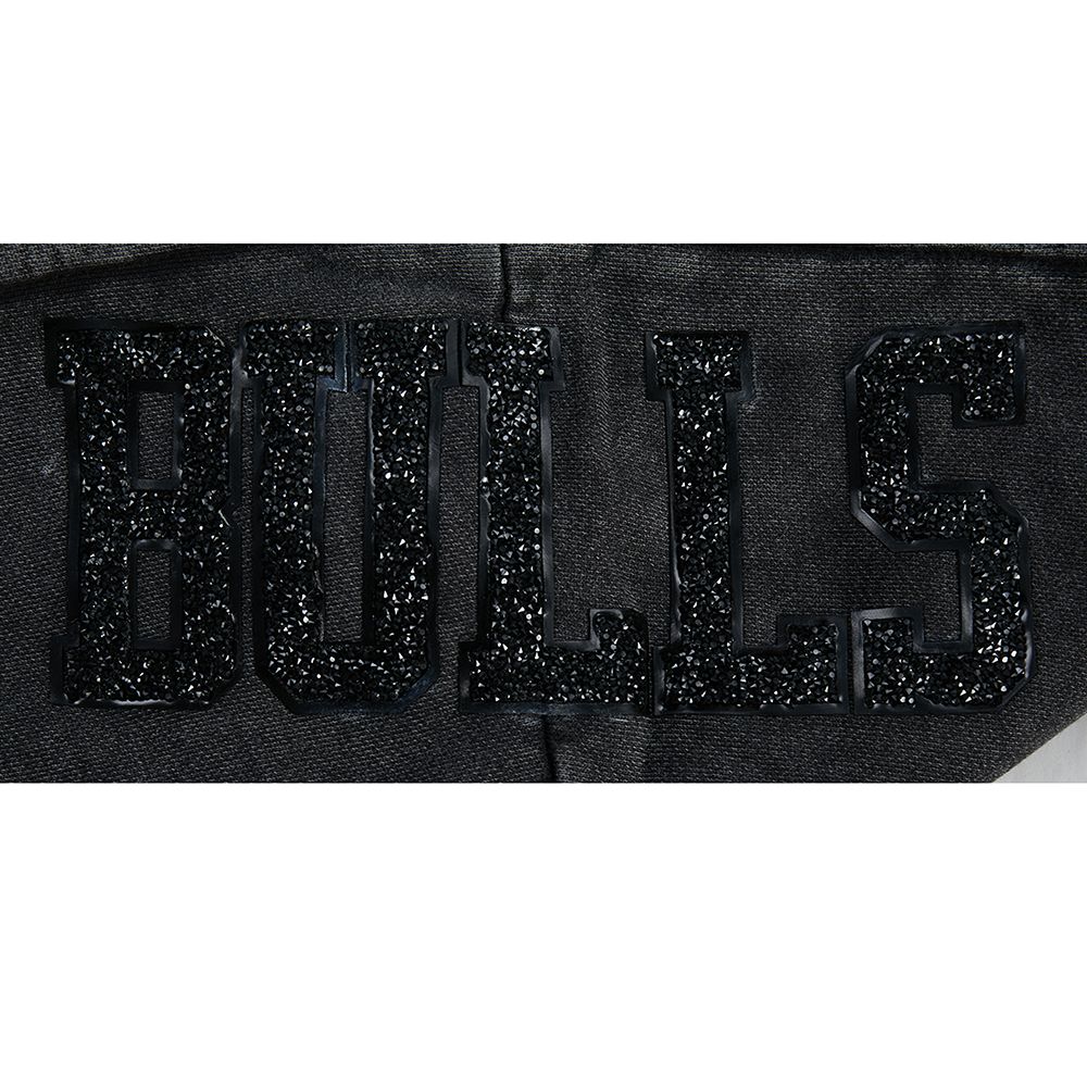 Pro Standard Women's Chicago Bulls Black Crystalline Cropped Pullover Hoodie product image