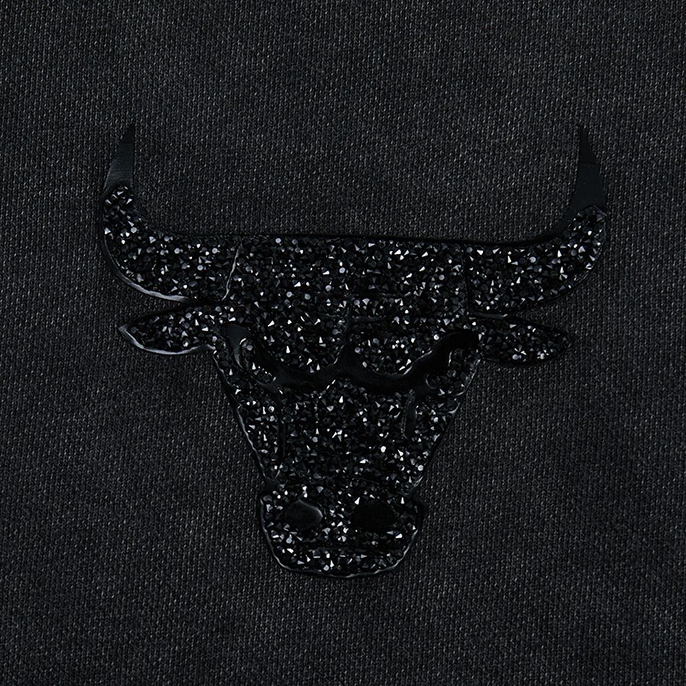 Pro Standard Women's Chicago Bulls Black Crystalline Cropped Pullover Hoodie product image