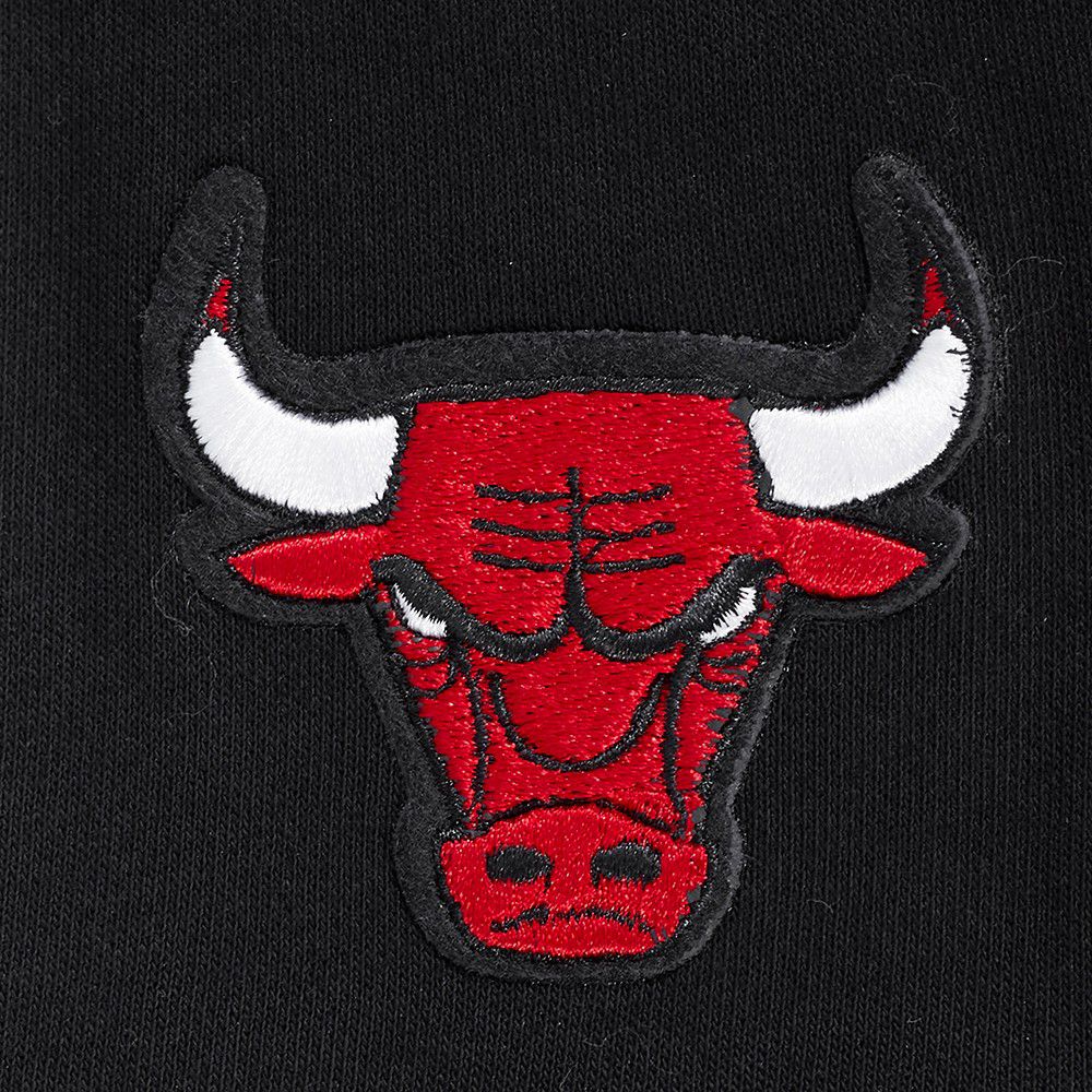 Pro Standard Women's Chicago Bulls Black Mash Up Rib Cropped Fleece Pullover Hoodie product image