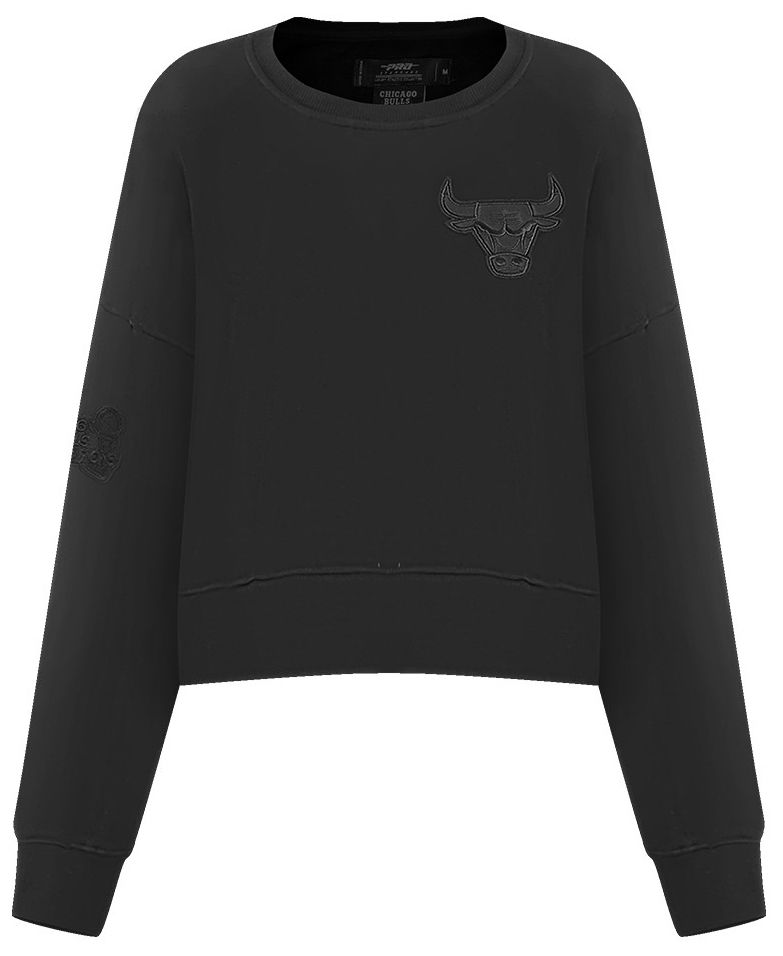 Pro Standard Women's Chicago Bulls Black Neutral Fleece Crewneck Sweatshirt product image