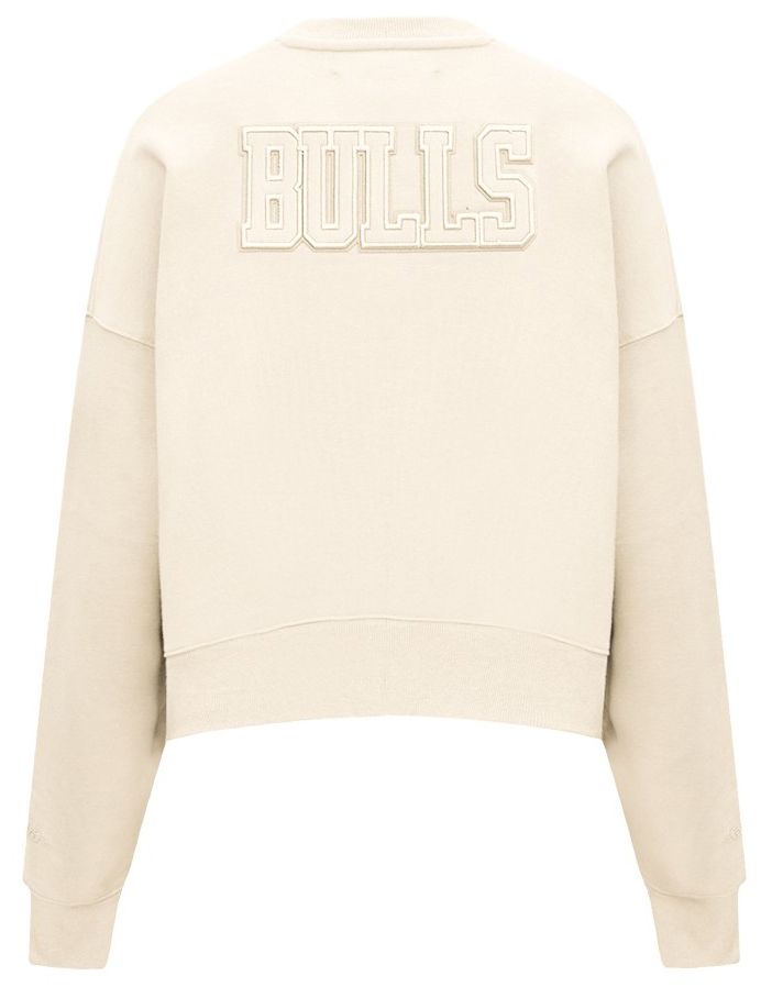 Pro Standard Women's Chicago Bulls Off White Neutral Fleece Crewneck Sweatshirt product image