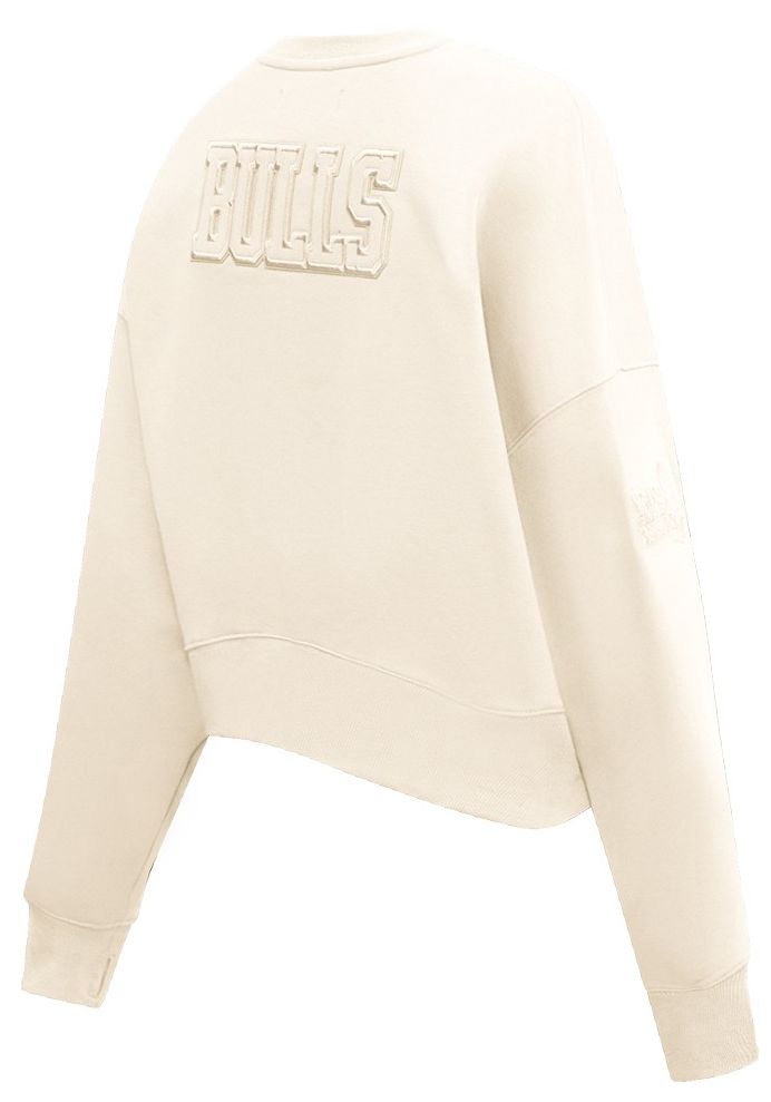 Pro Standard Women's Chicago Bulls Off White Neutral Fleece Crewneck Sweatshirt product image