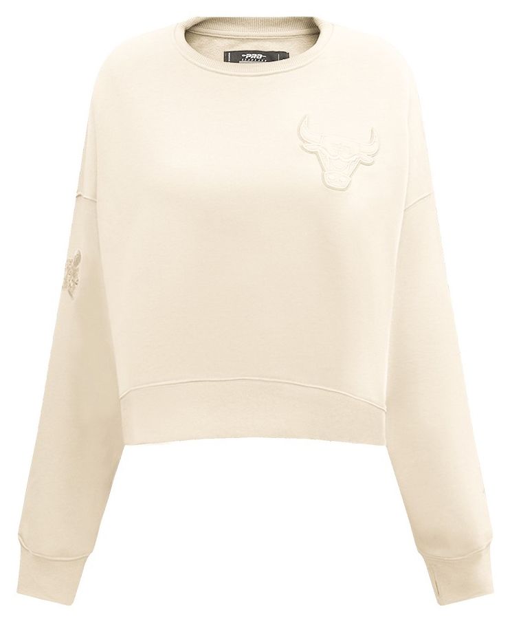 Pro Standard Women's Chicago Bulls Off White Neutral Fleece Crewneck Sweatshirt product image