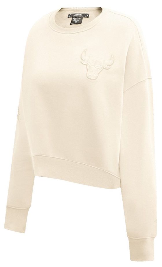 Pro Standard Women's Chicago Bulls Off White Neutral Fleece Crewneck Sweatshirt product image