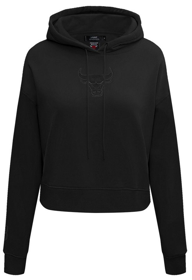 Pro Standard Women's Chicago Bulls Black Neutral Cropped Fleece Pullover Hoodie product image