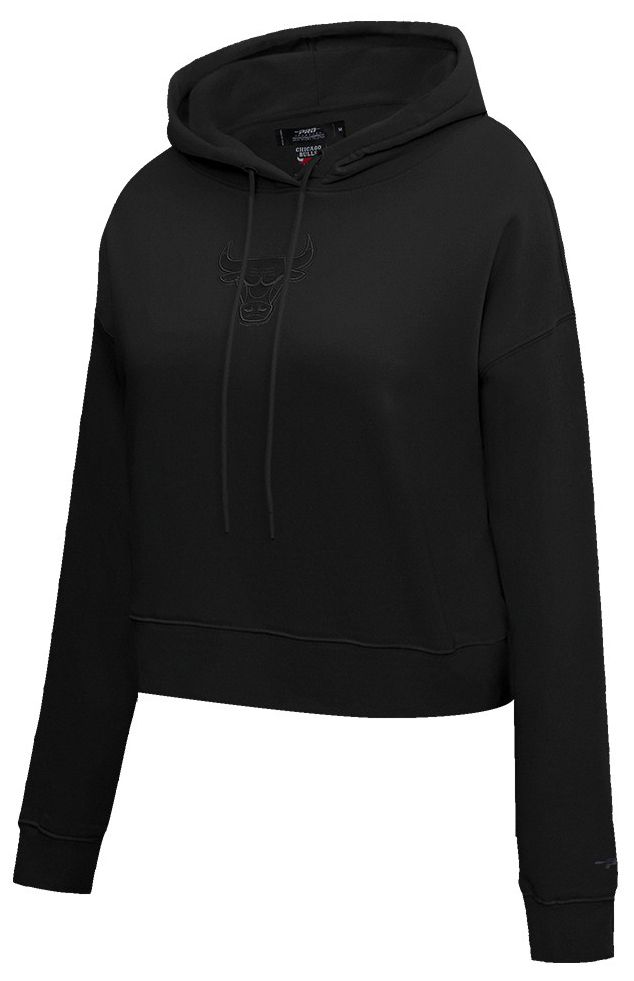 Pro Standard Women's Chicago Bulls Black Neutral Cropped Fleece Pullover Hoodie product image