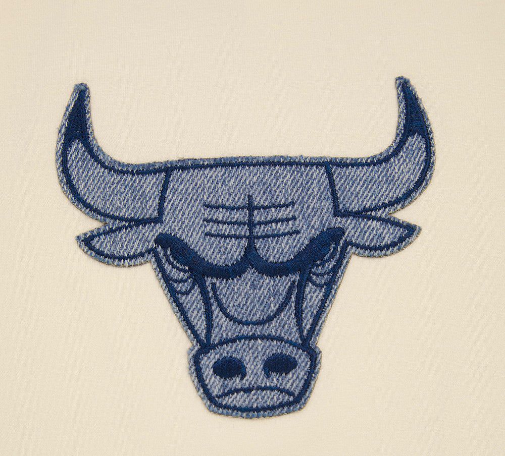 Pro Standard Women's Chicago Bulls Linen Varsity Blues Fleece Crewneck Sweatshirt product image