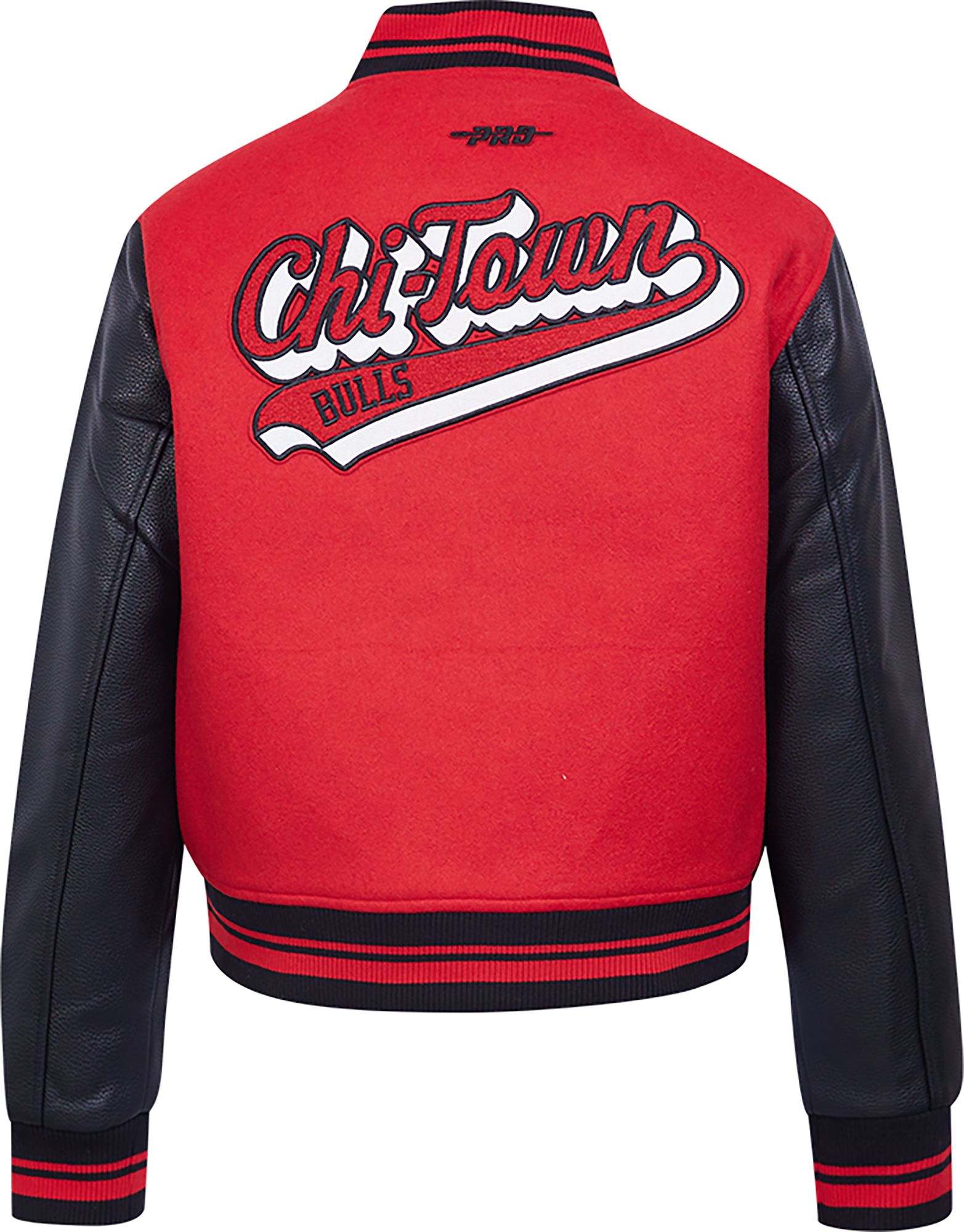 Pro Standard Women's Chicago Bulls Red Script Tail Wool Varsity Jacket product image