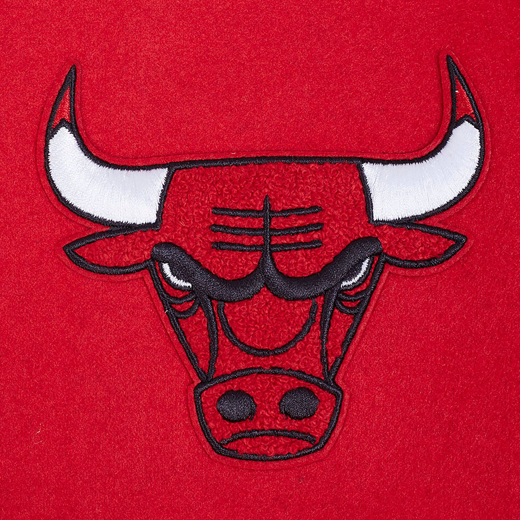 Pro Standard Women's Chicago Bulls Red Script Tail Wool Varsity Jacket product image