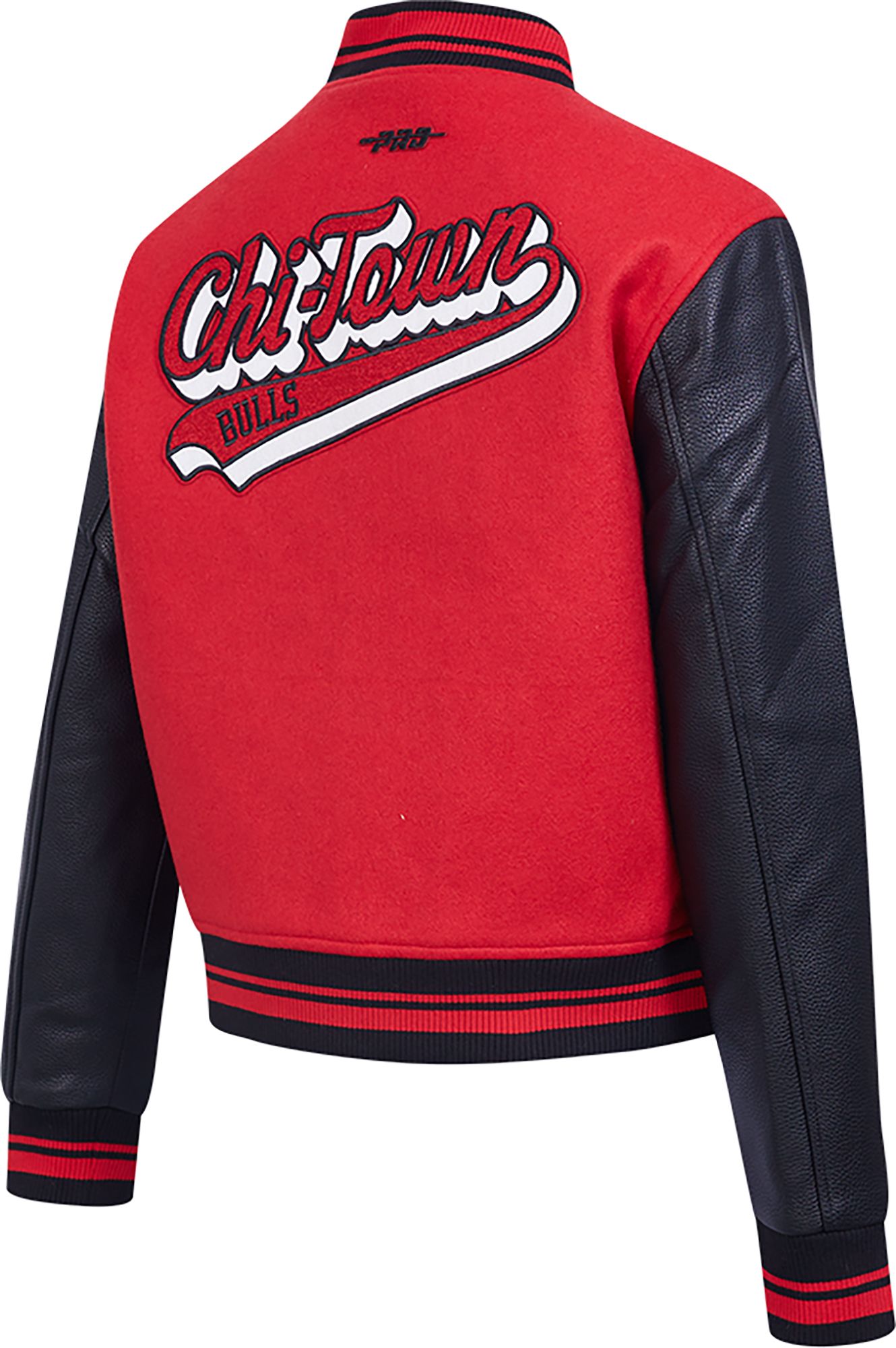 Pro Standard Women's Chicago Bulls Red Script Tail Wool Varsity Jacket product image