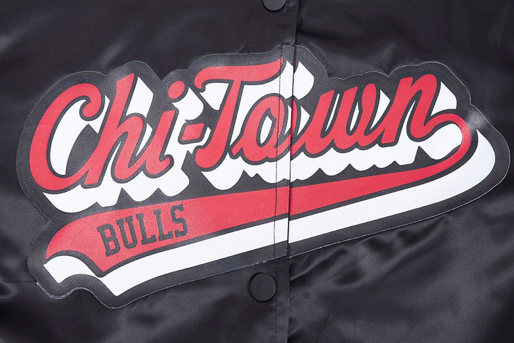 Pro Standard Women's Chicago Bulls Black Script Tail Satin Jacket product image