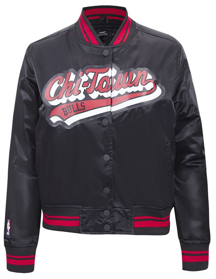 Pro Standard Women's Chicago Bulls Black Script Tail Satin Jacket product image