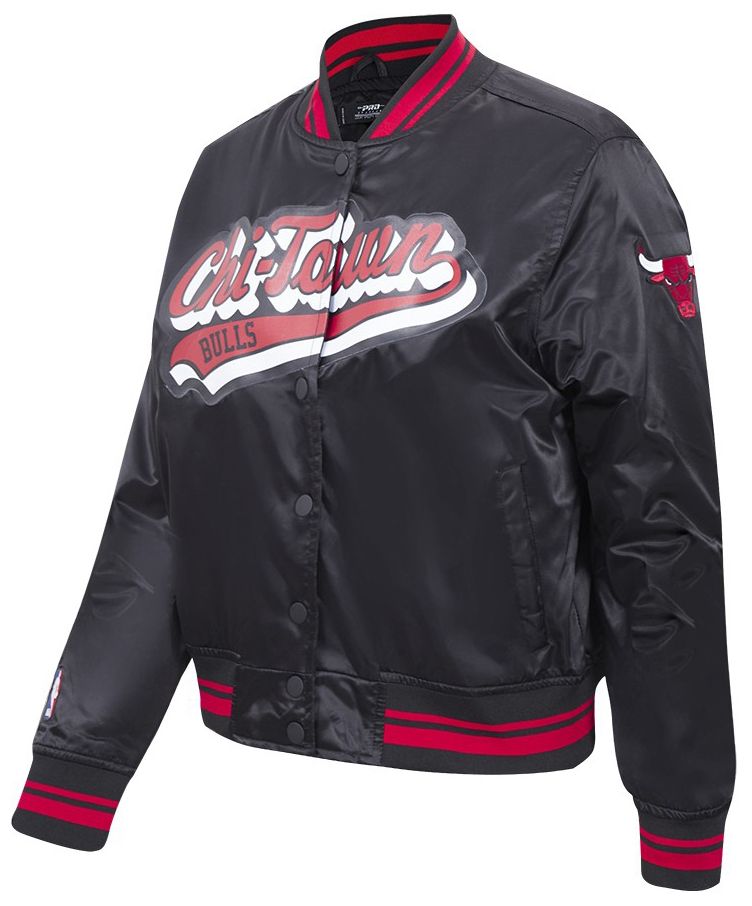 Pro Standard Women's Chicago Bulls Black Script Tail Satin Jacket product image