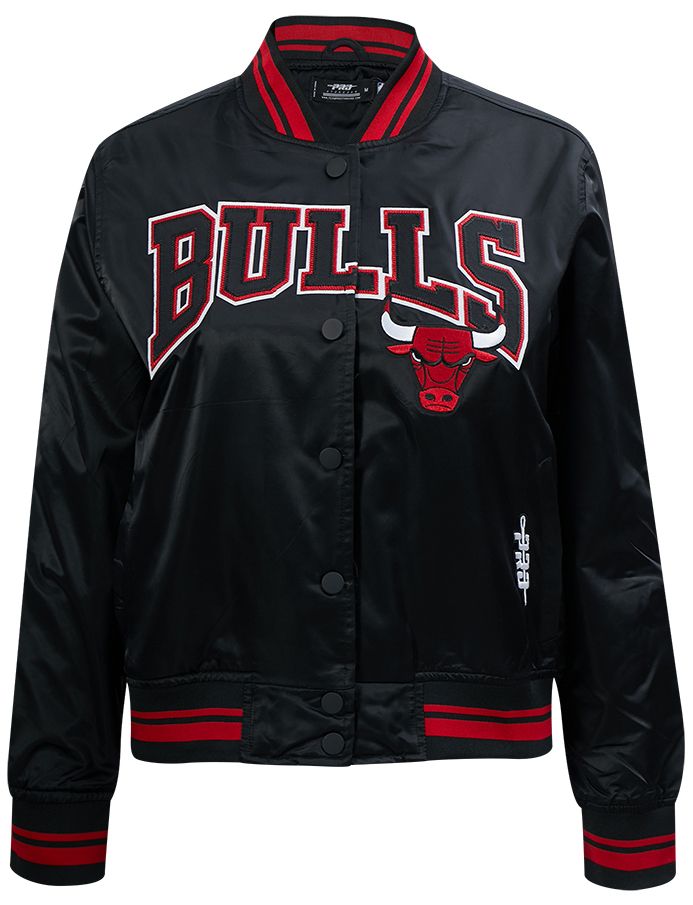 Pro Standard Women's Chicago Bulls Black Crest Emblem Full-Zip Satin Jacket product image